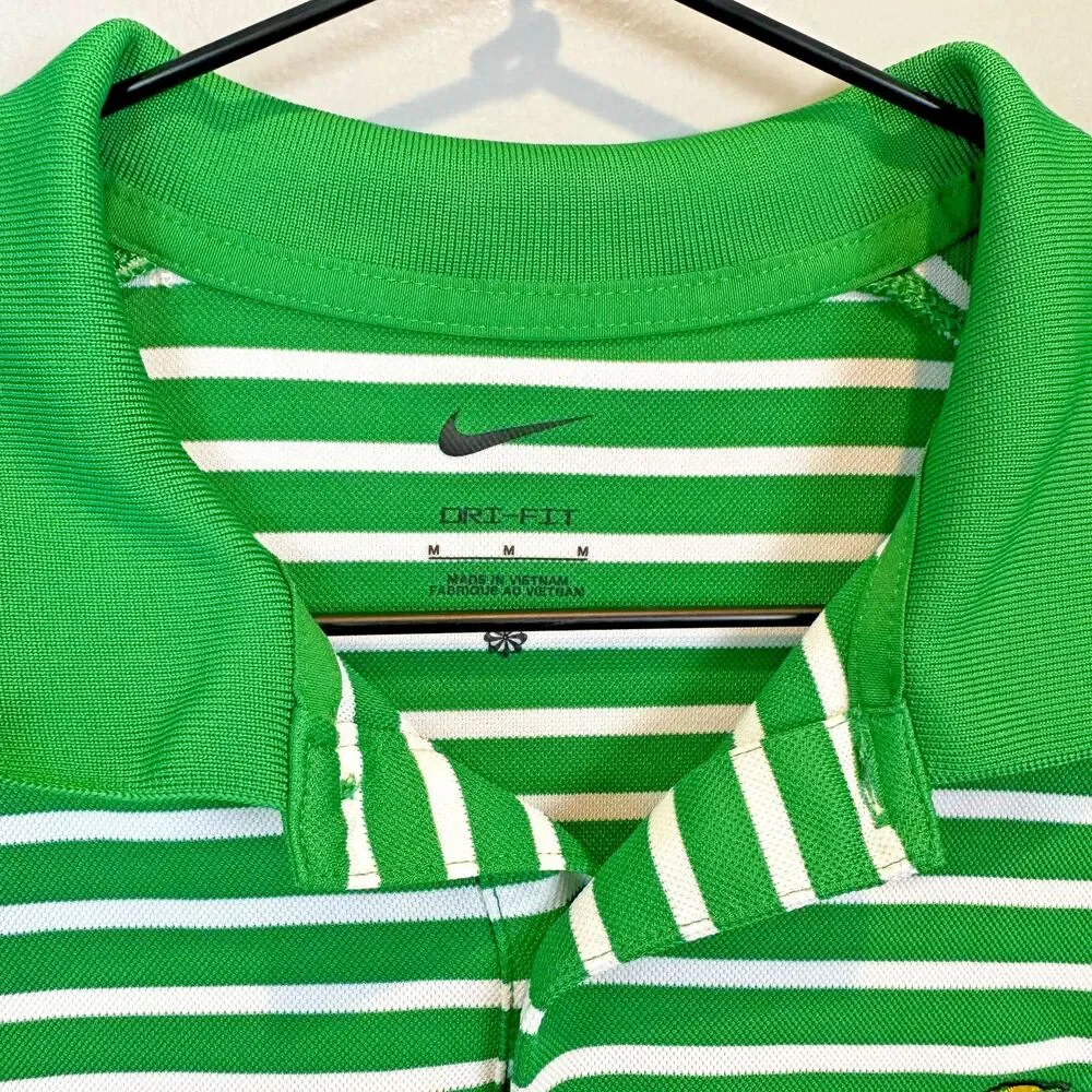 Nike Dri-Fit Oregon Ducks Green Stripe Polo Womens Medium